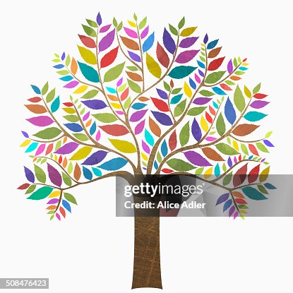 Multi Colored Tree Against White Background High-Res Vector Graphic ...