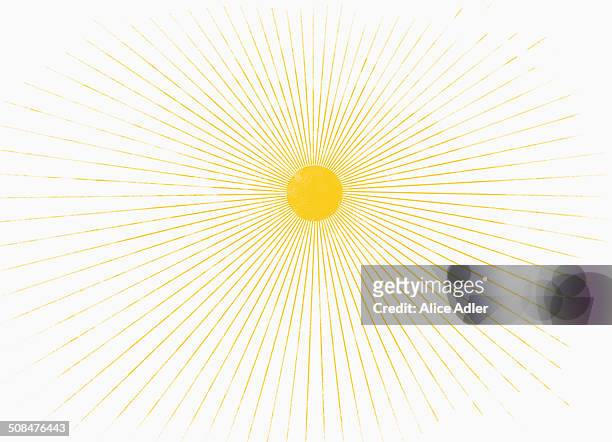 illustrative image of sun shining against white background - sunlight stock-grafiken, -clipart, -cartoons und -symbole
