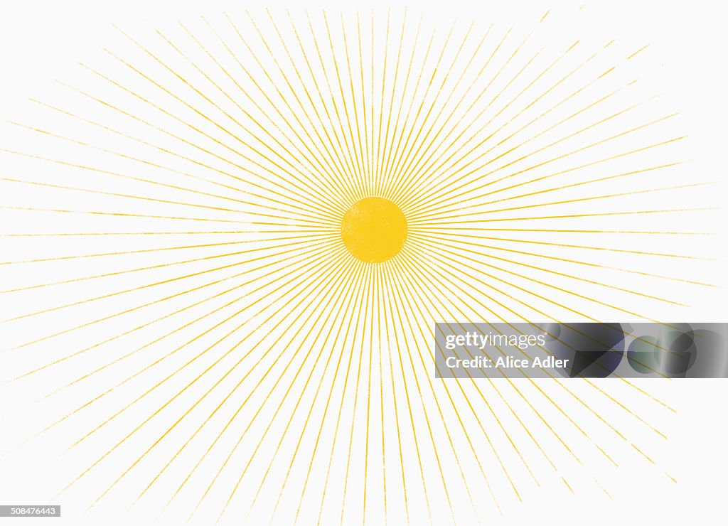 Illustrative image of sun shining against white background