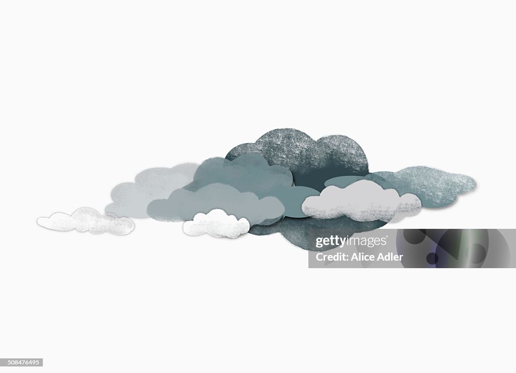 Storm clouds over white background