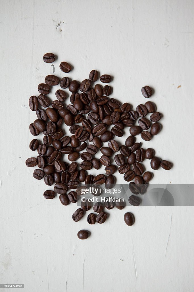 Directly above shot coffee beans