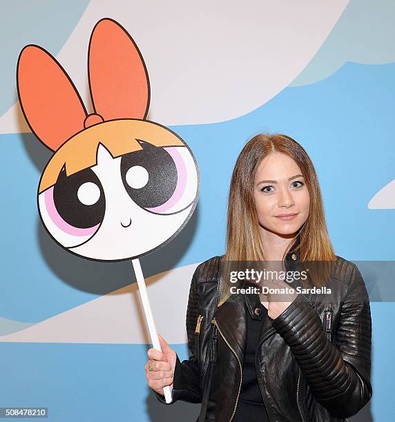 Actress Amanda Leighton attends The Powerpuff Girls x Moschino Launch Event at Moschino Store on February 4, 2016 in West Hollywood, California....
