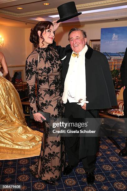 Brooke Shields and Richard Lugner during the Opera Ball Vienna 2016 at Grand Hotel on February 4, 2016 in Vienna, Austria.