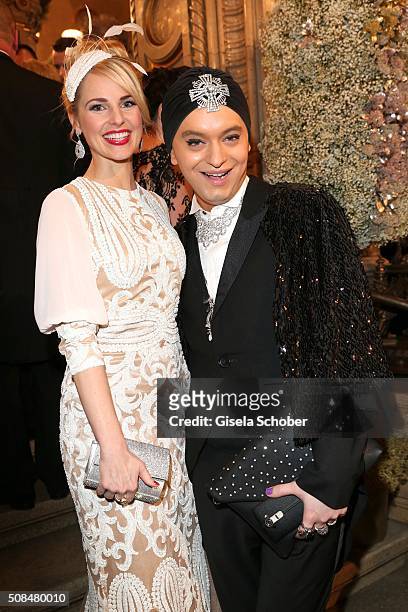 Silvia Schneider, girlfriend of Andreas Gabalier, and Julian F.M. Stoeckel during the Opera Ball Vienna 2016 at Vienna State Opera on February 4,...