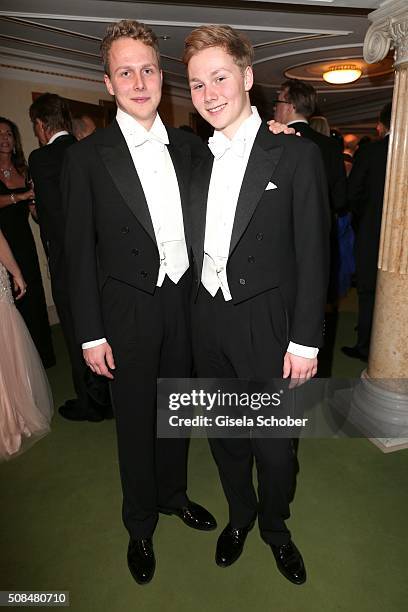 Ferdinand Porsche and Felix Porsche, sons of Wolfgang Porsche, during the Opera Ball Vienna 2016 at Vienna State Opera on February 4, 2016 in Vienna,...
