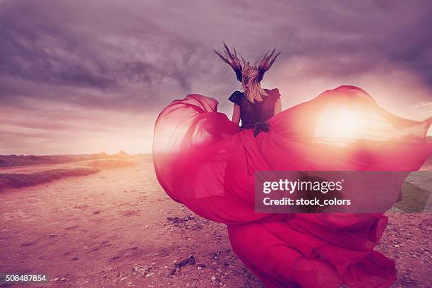 tramonto di energia - chiffon foto e immagini stock