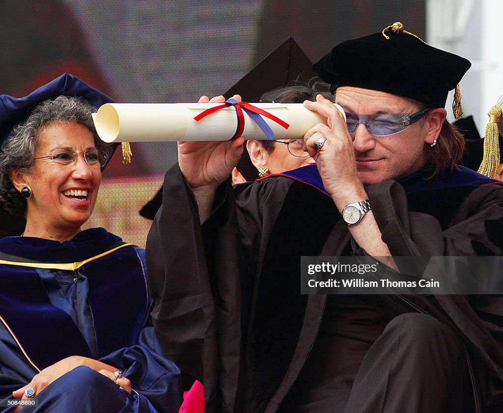 Bono Graduation Bono, lead singer and songwriter for the rock group U2 and a... News ...