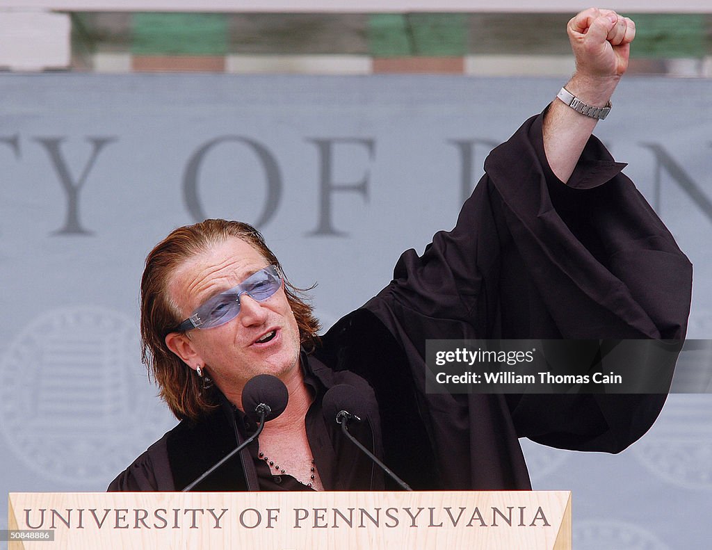 Bono Graduation Bono, lead singer and songwriter for the rock group U2 and a... News ...