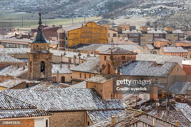 overlooking the roofs of molina de aragon, province of guadalajara, spain - aragon photos et images de collection