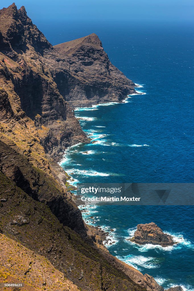 Cliffs near Casas de Tirma de San Nicolas, Artenara region, Gran Canaria, Canary Islands, Spain, Europe, PublicGround