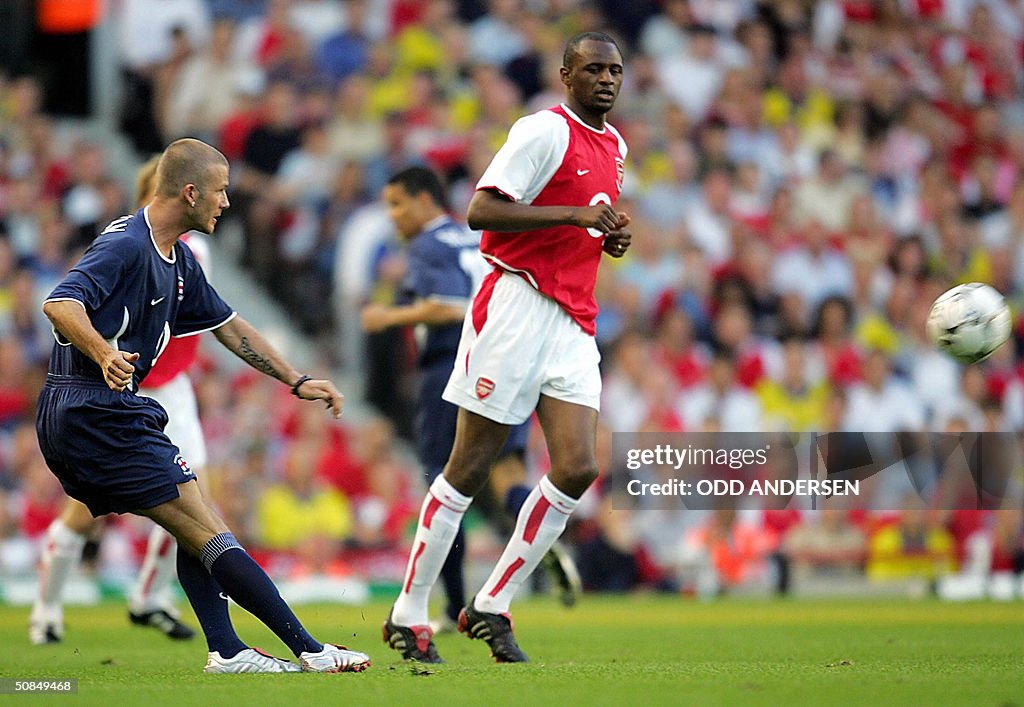 David Beckham (L) and Patrick Vieira