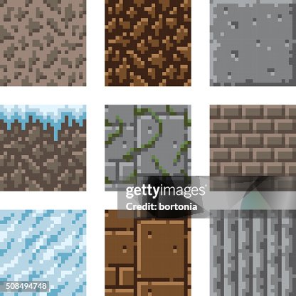 Pixel Art Seamless Gaming Terrain Tiles Pixel Art Seamless Gaming Terrain Tiles