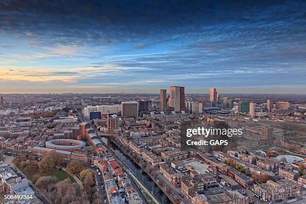 aerial view on the hague's city centre - la haye stock pictures, royalty-free photos & images