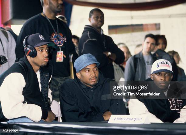June 15 A Tribe Called Quest attend a press conference at The Tibetan Freedom Concert 1996. Event held at the Polo Fields in Golden Gate Park San...