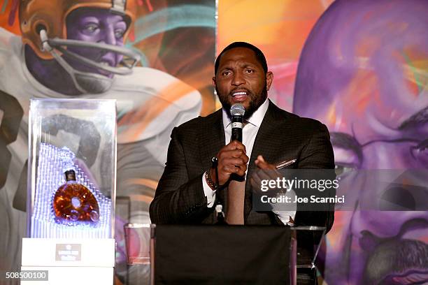 Personality Ray Lewis attends Haute Living And Louis XIII Celebrate Jim Brown's 80th Birthday on February 4, 2016 in San Francisco, California.