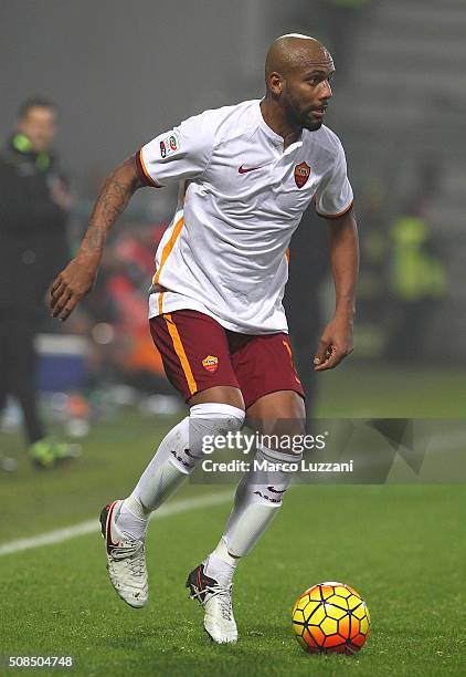 Maicon Sisenado Douglas of AS Roma in action during the Serie A match between US Sassuolo Calcio and AS Roma at Mapei Stadium - Città del Tricolore...