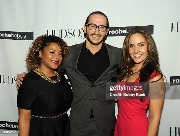 Martin Gleize International Director Roche Bobois and Amber Milt fashion editor attend the Grand Opening Celebration at Roche Bobois on February 4,...