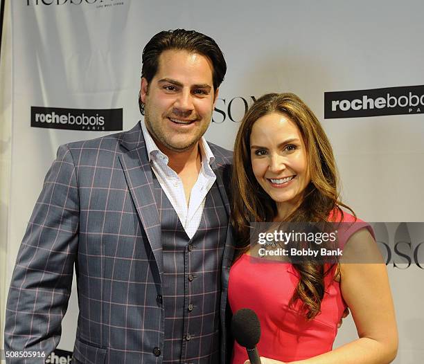 Jason Lembo Chief Executive Officer Hudson MOD and Amber Milt Fashion Editor attend the Grand Opening Celebration at Roche Bobois on February 4, 2016...