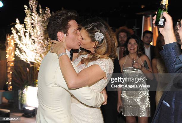 Daisy Fuentes and Richard Marx attend a Martin Katz designed event celebrating their wedding in the hotel's "Penthouse Inspired by Vivienne WestwoodÓ...
