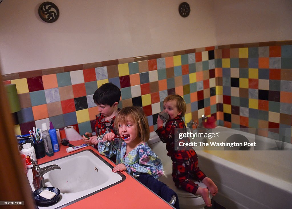 HIBBING, MN - JANUARY 17: Dan and Heather Hill's kids, Riley, 8