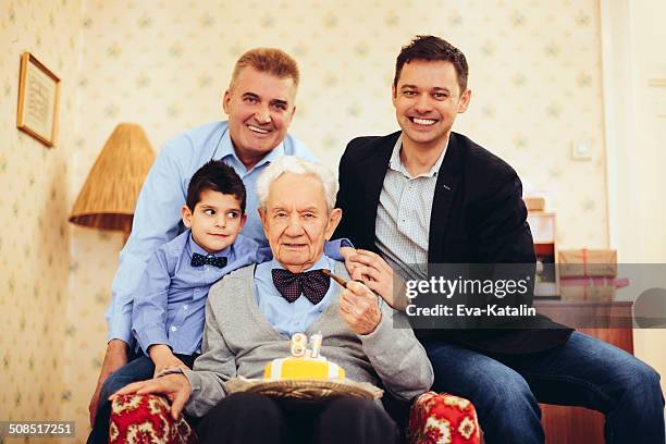 happy birthday! - great grandfather stock pictures, royalty-free photos & images