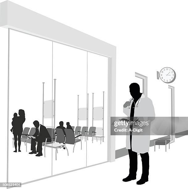 medizinische klinik spezialist - black silhouette of doctors stock-grafiken, -clipart, -cartoons und -symbole