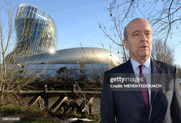 The Mayor of Bordeaux and former French prime minister Alain Juppe poses for a photograph on the banks of the Garonne River on February 5 in the...