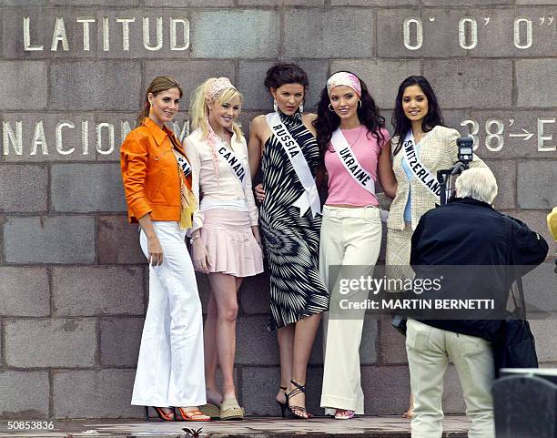 Miss Universe candidates , Jessica Patricia Rodriguez of Panama, Venessa Fisher of Canada, Kseniya Kustova of Russia, Oleksandra Nikolayenko of...