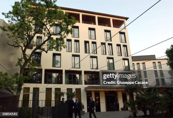 A general exterior view of the new Bvlgari Hotel is seen on May 18