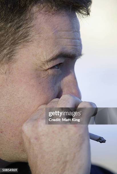 Smoker enjoys a cigarette on Bondi Beach May 19, 2004 in Sydney, Australia. Waverley Council has passed a motion to investigate the legalities and...