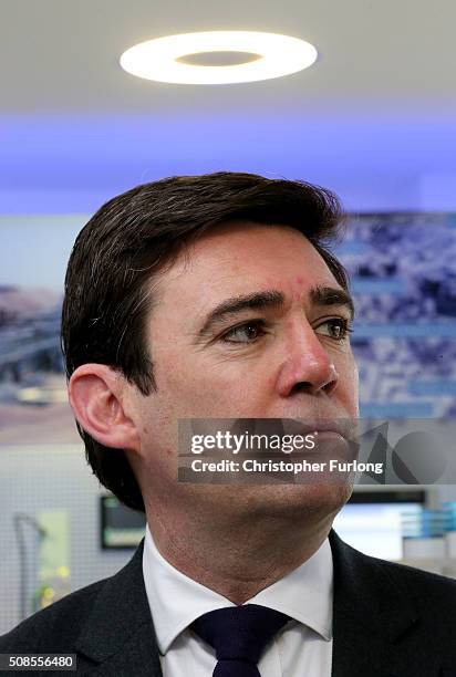 Shadow Home Secretary Andy Burnham launches the 'North West Labour In For Britain' campaign at Siemens UK on February 5, 2016 in Manchester, England....