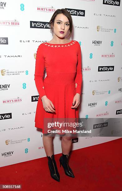 Ella Catliff attends the InStyle EE Rising Star Pre-BAFTA Party at 100 Wardour Street on February 4, 2016 in London, England.