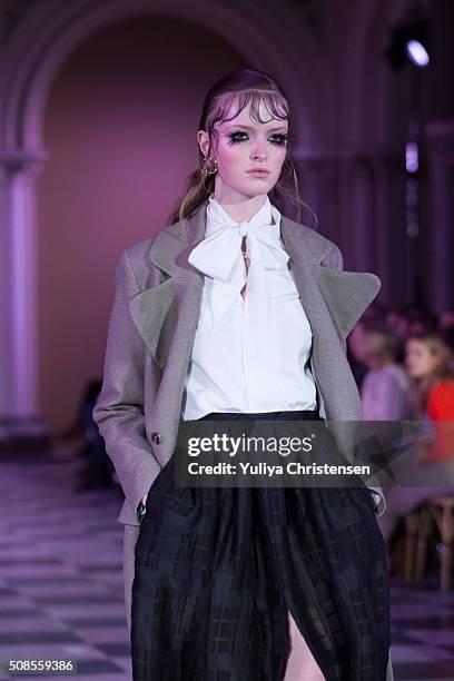 Models on the runway for Mark Kenly Domino Tan during the Copenhagen Fashion Week Autumn/Winter 2016 on February 4, 2016 in Copenhagen, Denmark.