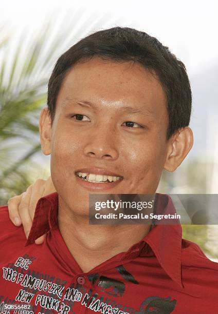 Actor Sakda Kaewbuadee attends photocall for new Asian film "Sud Pralad " at Le Palais des Festival at the 57th Cannes Film Festival on May 18, 2004...