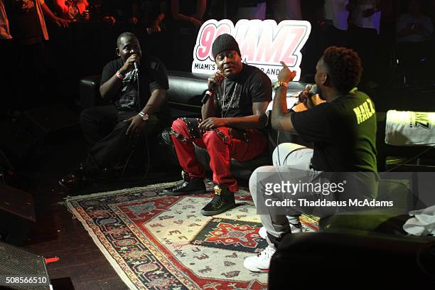 Nasty, Trick Daddy and DJ Nailz at Revolution on February 4, 2016 in Fort Lauderdale, Florida.