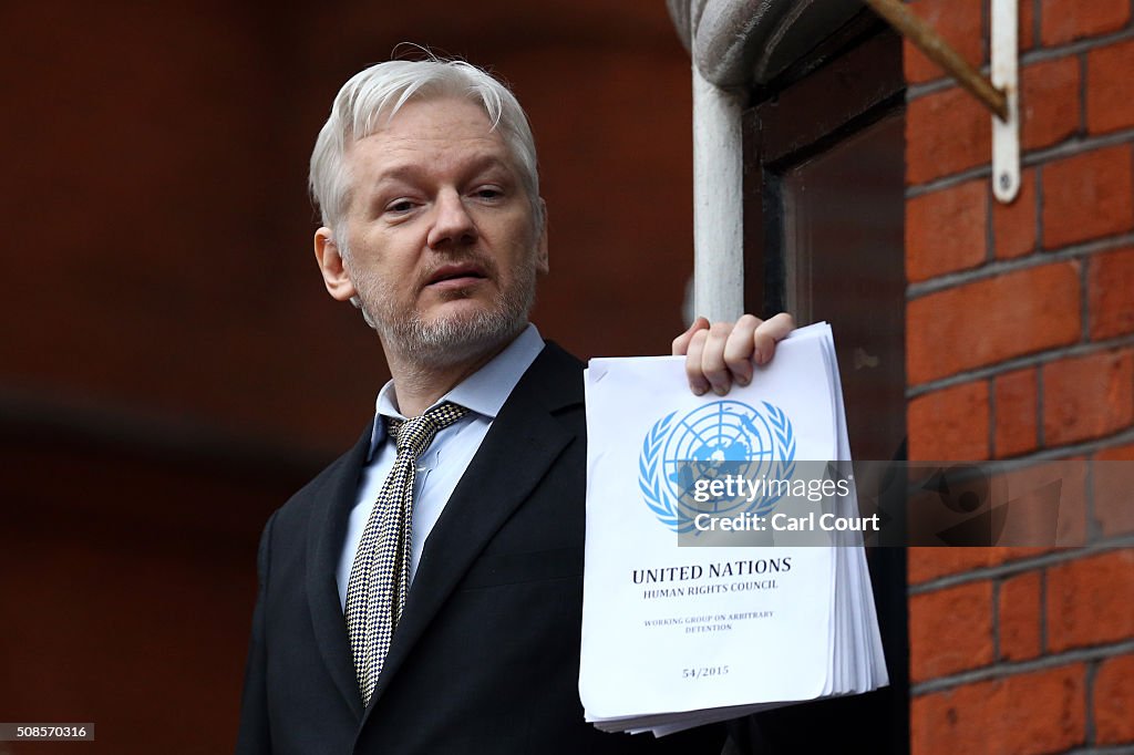 UN Panel Rules That Wikileaks Founder Is Arbitrarily Detained