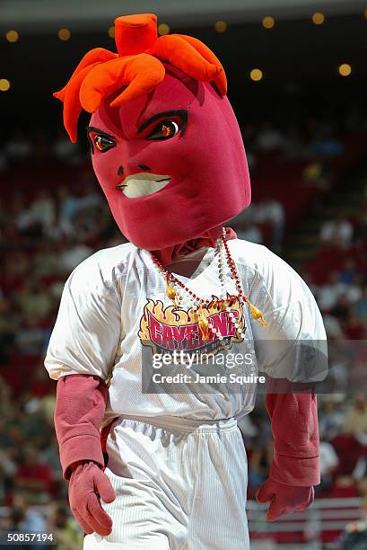 The Louisiana-Lafayette Ragin' Cajuns mascot entertains the crowd during the first round game of the NCAA Basketball Tournament against the North...