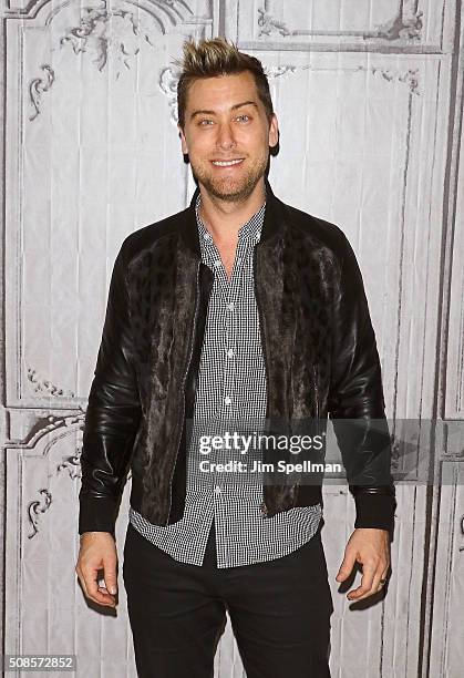 Personality/singer Lance Bass attends the AOL Build Speaker Series - Lance Bass, "Dirty Pop with Lance Bass" at AOL Studios In New York on February...