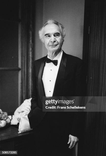 Dave Brubeck, piano, poses at Carre on 12th November 1990 in Amsterdam, Netherlands.