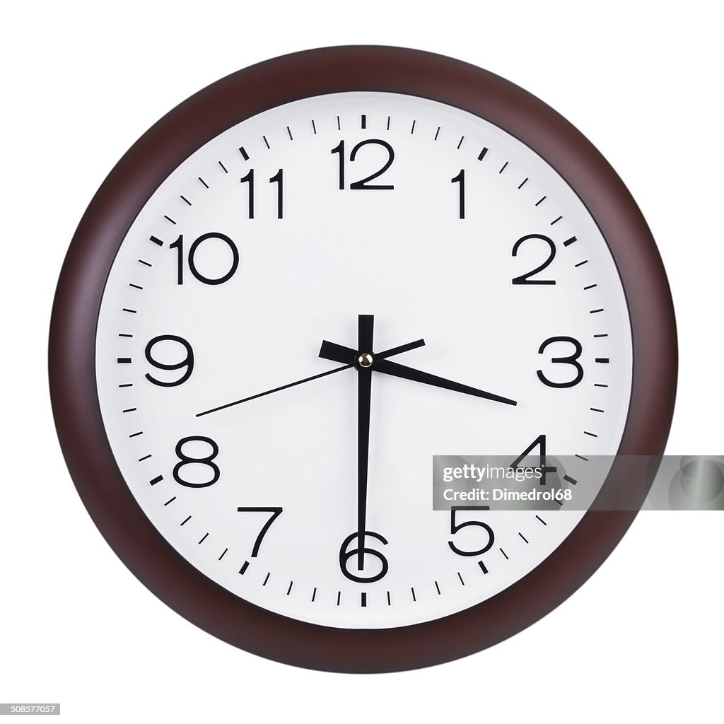 Large clock shows half of the fourth