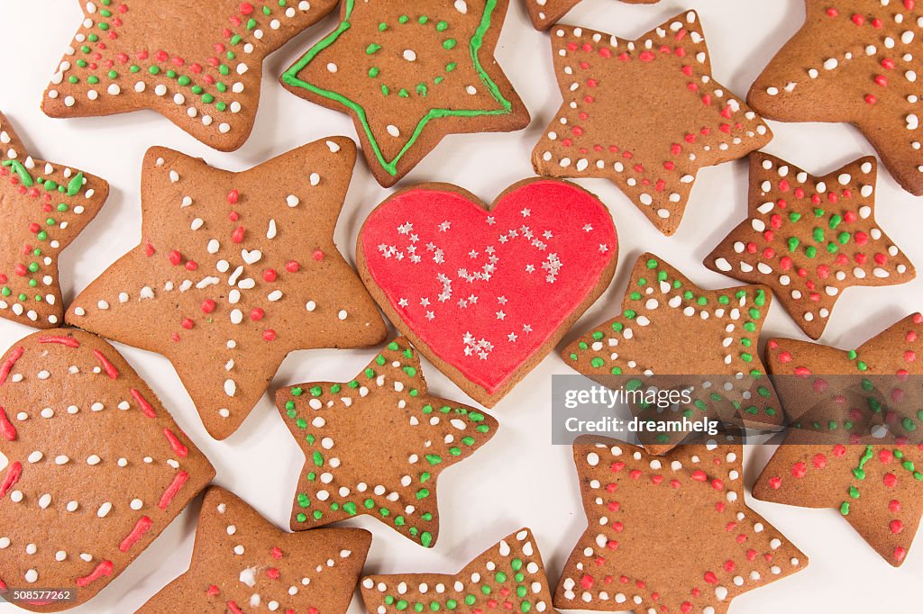 Handmade decorated ginger cookies