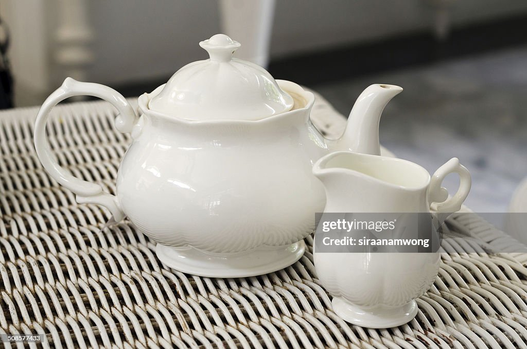 Teapot with little milk jar