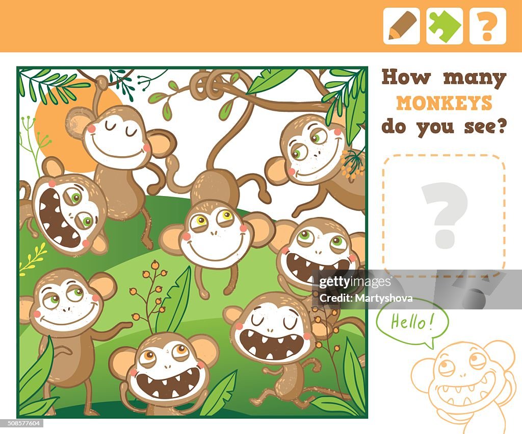 Jungle. Education Counting Game for Children.