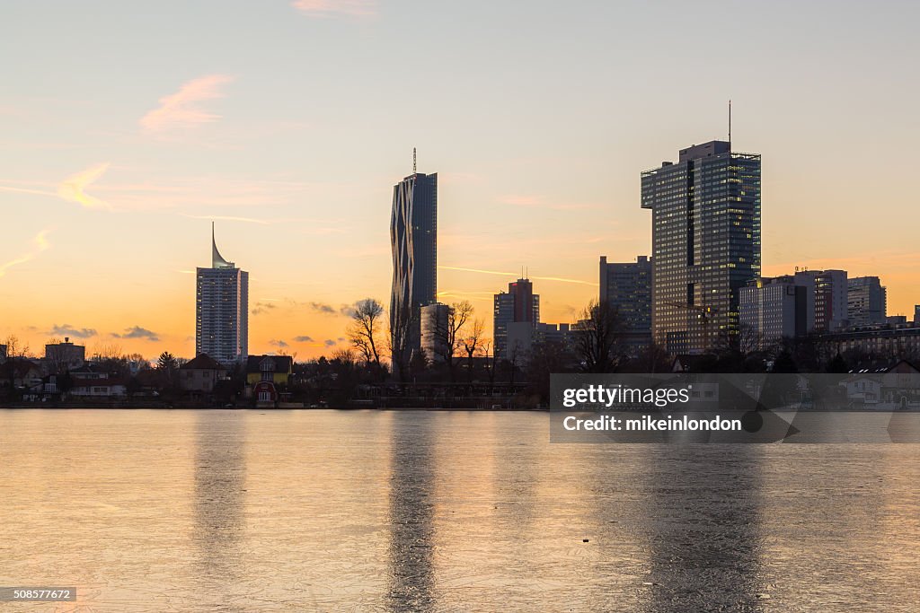 Donaucity in Vienna in the Winter