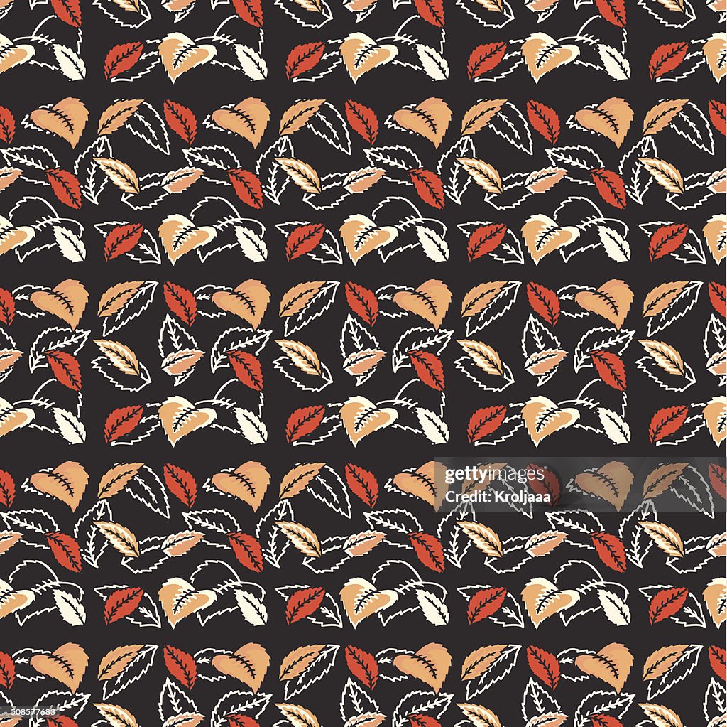 Colorful autumn leaves seamless pattern. Background. Vector illustration.