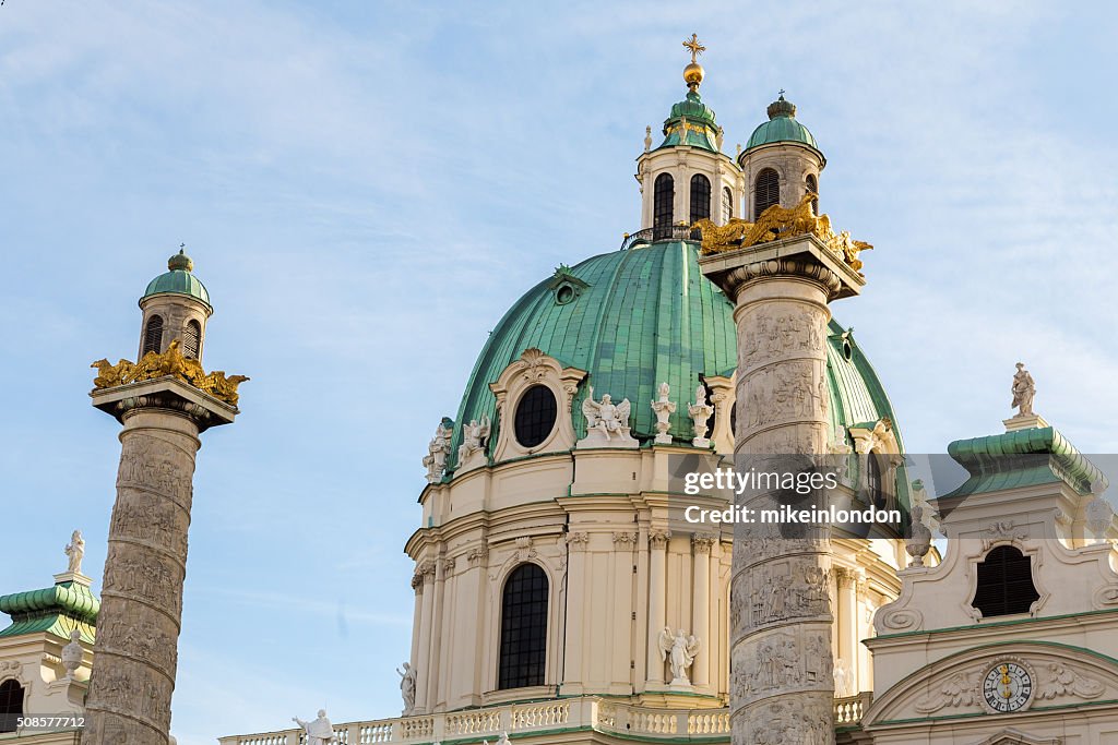 St. Charles's Church in Vienna Closeup