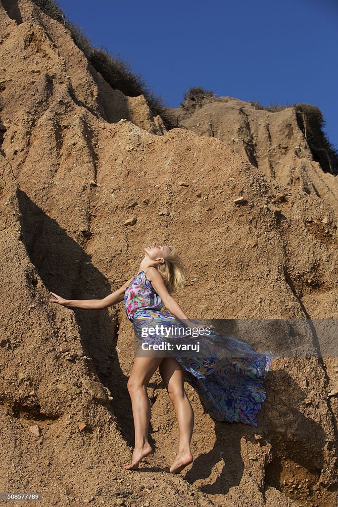 Model on hills