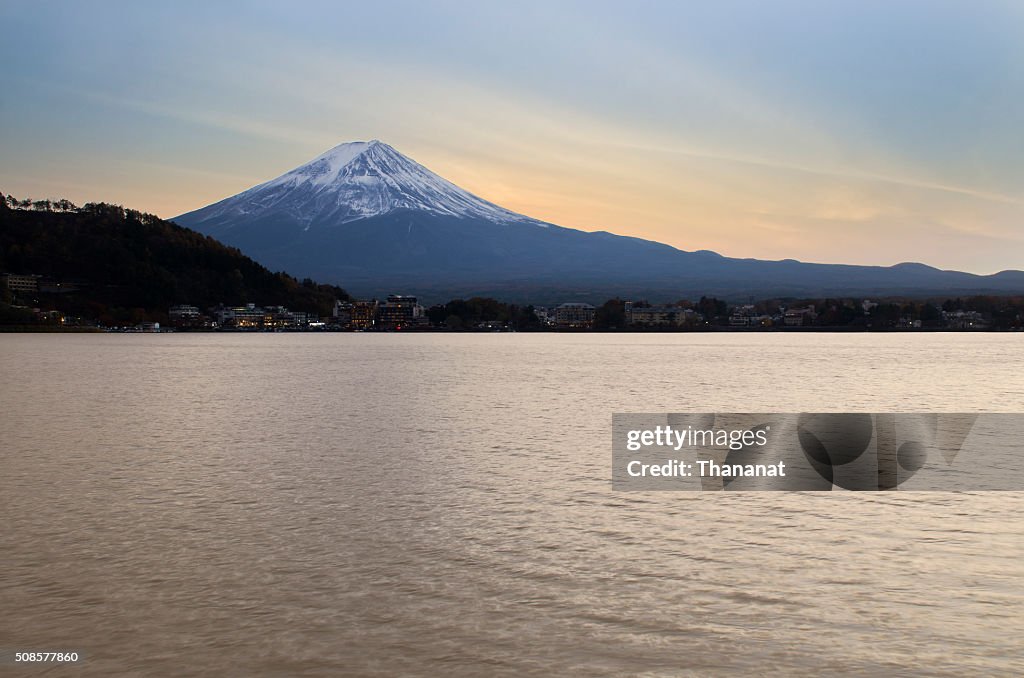 Sunset Fuji Mountain in japan.