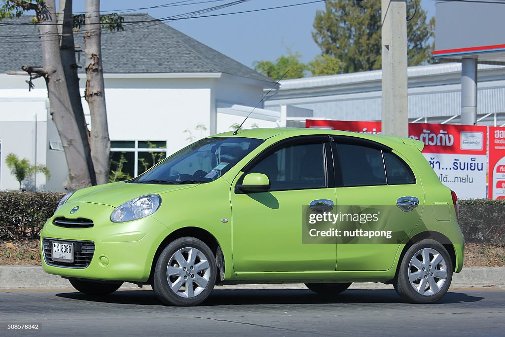 Private Eco car, Nissan March.