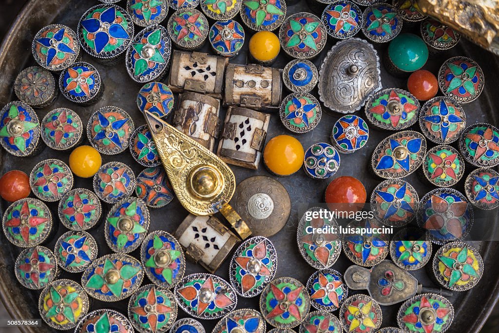 Multicolored Moroccan souvenirs